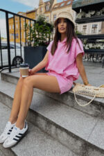 Komplet Alex z krótkimi spodenkami - Różowy - obrazek 4