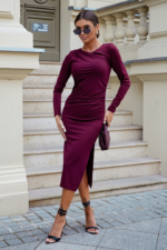 Sukienka DHALIA - Bordo - obrazek 3