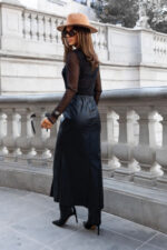 Spódnica skórzana VERA - Czarny - obrazek 2