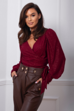 Bluzka AMY Świąteczny błysk - Bordowa