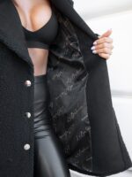 Płaszcz BOUCLE  - Czarny - obrazek 3