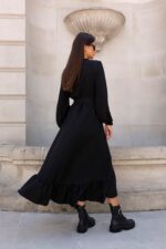 Sukienka "ANNA" długa - Czarna - obrazek 2