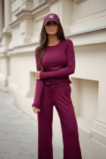 Komplet SHIRA długi rękaw - Bordo