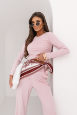 Komplet SHIRA długi rękaw - Jasny róż - obrazek 3