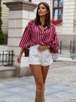 Koszula oversize - Czerwona w paski