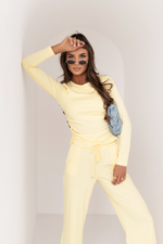 Komplet SHIRA długi rękaw - Żółty - obrazek 2