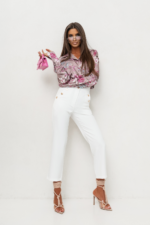 Koszula Satynowa MADDIE - Beige flowers - obrazek 3