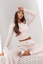 Komplet SHIRA długi rękaw - Beżowy