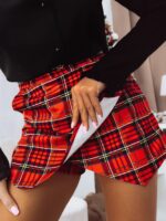 Spódnico-spodenki - krata czerwona - obrazek 3