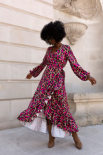 Sukienka "ANNA" długa - Panterka z Różowym - obrazek 2