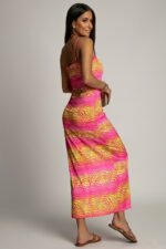 Sukienka satynowa - Różowa Zebra - obrazek 2