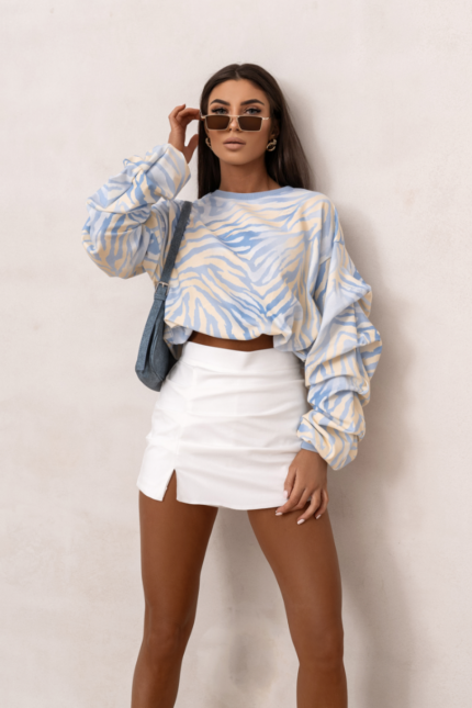 Bluza REMY print Blue zebra w Aniela Maison