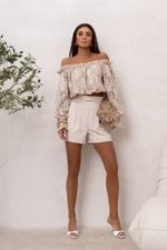 Bluzka hiszpanka MIA koronka - Beż - obrazek 3