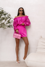 Bluzka hiszpanka MIA koronka - Fuksja - obrazek 2