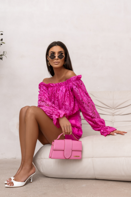 Bluzka hiszpanka MIA koronka Fuksja Aniela Maison