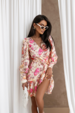 Sukienka ANNA - Butter yellow flowers - obrazek 2